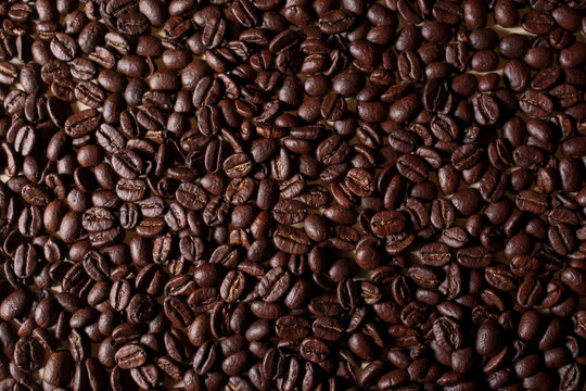 roasted coffee beans texture macro