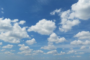 Beautiful cloudscape in blue sky, natural clouds background