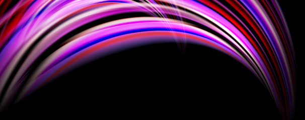 Fluid color waves with light effects, vector abstract background