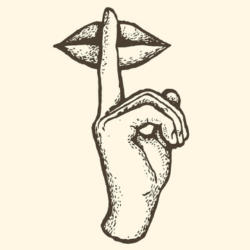 recommend clip art: Finger lips sign silence tattoo