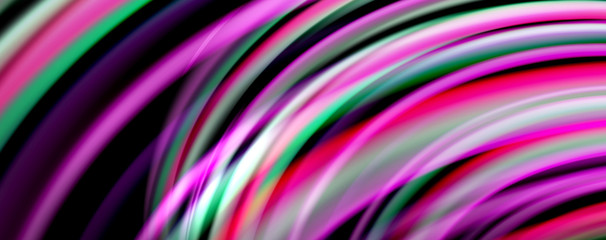 Fluid color waves with light effects, vector abstract background
