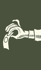 Theft rogue pickpocket thief comic situations line vector tactile ink pen handmade