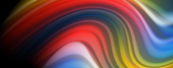 Flowing liquid colors - modern colorful flow poster. Wave liquid shapes. Art design for your design project