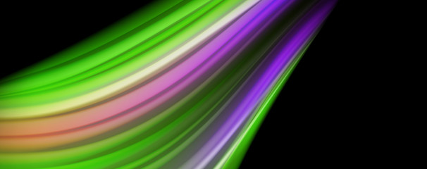 Modern rainbow liquid color flow colorful poster. Wave Liquid shape in black color background. Abstract composition