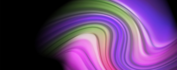 Fototapeta premium Fluid liquid color wave lines, glowing colorful light effect, abstract composition template. Geometric technology abstract pattern. Movement concept
