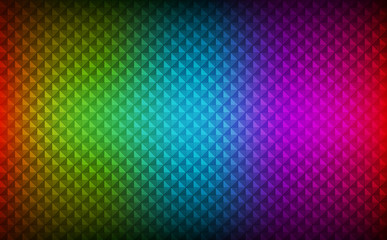 Abstract rainbow background consisting of colored triangles with different transparency, modern vector spectrum background, geometrical texture