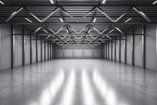 Abstract warehouse interior