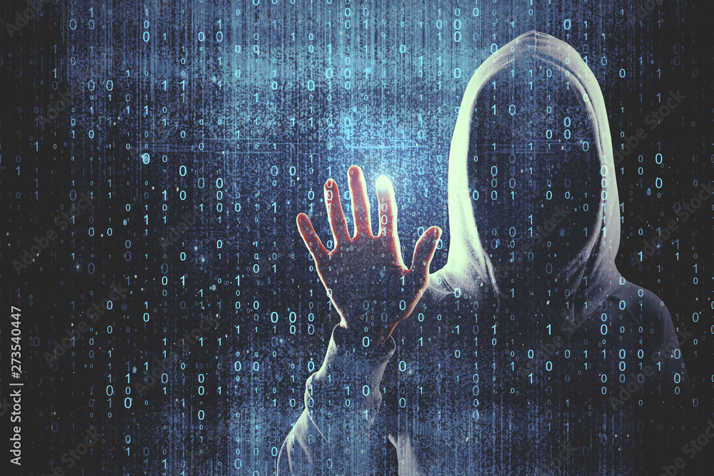Poster hacking and futuristic concept