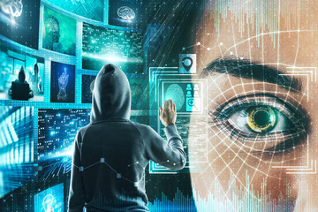 Hacking and criminal concept