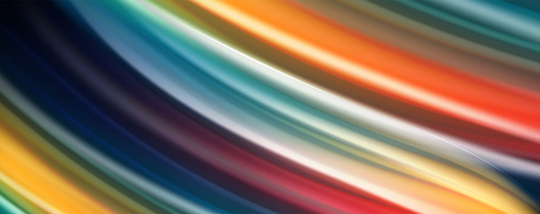 Flowing liquid colors - modern colorful flow poster. Wave liquid shapes. Art design for your design project