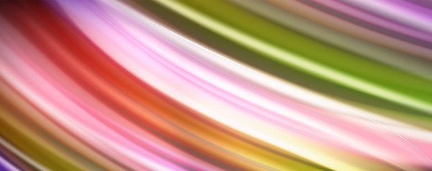 Modern rainbow liquid color flow colorful poster. Wave Liquid shape in black color background. Abstract composition