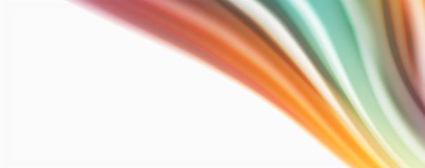 Modern Liquid color flow on white - colorful flow poster. Techno Wave Liquid shape in white color background. Design for your design project