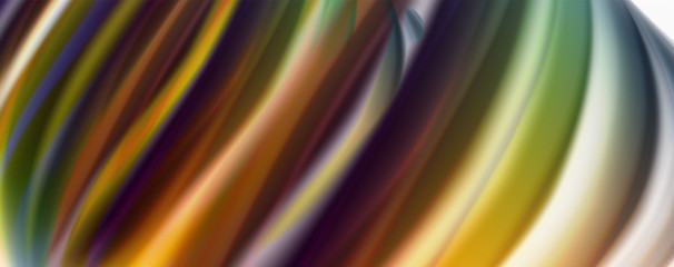 Fototapeta premium Modern Liquid color flow on white - colorful flow poster. Techno Wave Liquid shape in white color background. Design for your design project