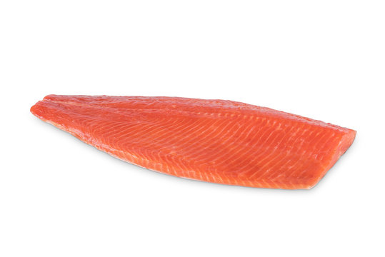 Red Fish Fillet On White Background