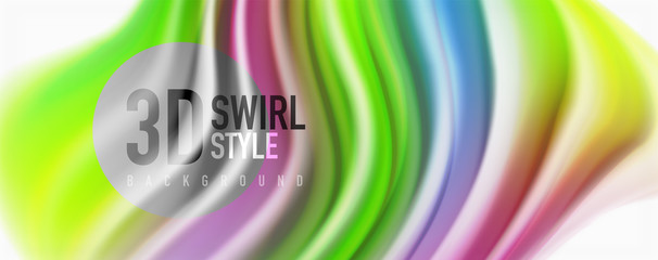 Modern Liquid color flow on white - colorful flow poster. Techno Wave Liquid shape in white color background. Design for your design project