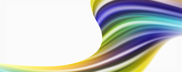 Modern techno Fluid color flow on white colorful poste. Art for your design