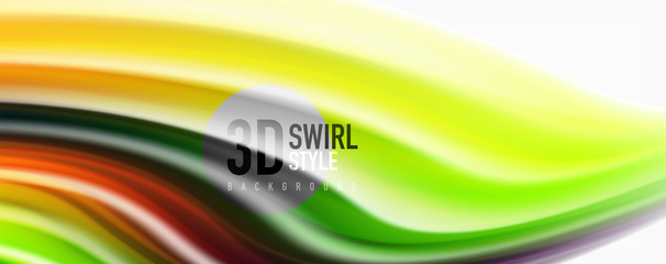 Modern Liquid color flow on white - colorful flow poster. Techno Wave Liquid shape in white color background. Design for your design project