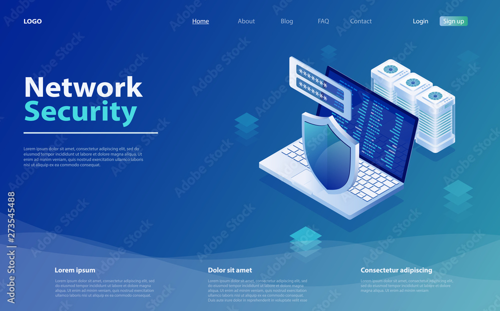 Poster security data protection concept. safety and confidential data protection. network data security iso
