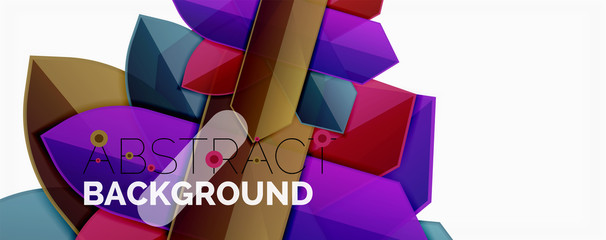 Geometric abstract background. Dynamic shapes composition