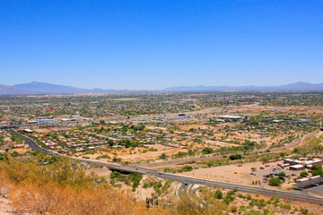 Fototapeta na wymiar View of Tucson AZ in various directions from atop of 