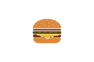 Creative Burger Logo Design Symbol Vector Illustration