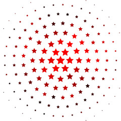 Light Red vector background with colorful stars.