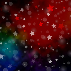 Dark Multicolor vector texture with circles, stars.