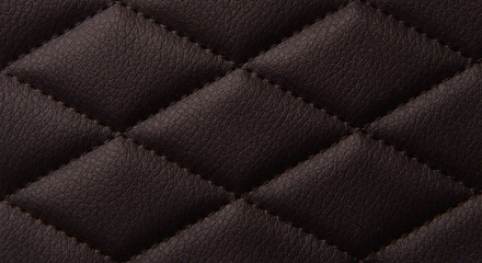 Macro leather pattern background. Synthetic leatherette surface.