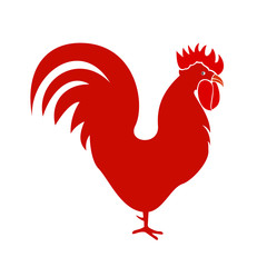 Red rooster icon - stock vector © dlyastokiv
