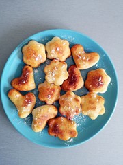 Fresh fried doughnuts on a plate - homemade dessert  - cooking  at home 