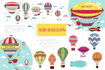 Flat Hot Air Balloons Composition