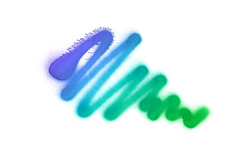 Graffiti liquid strokes sprayed on white isolated background