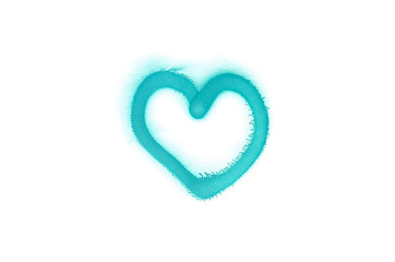 Graffiti heart sign sprayed on white isolated background