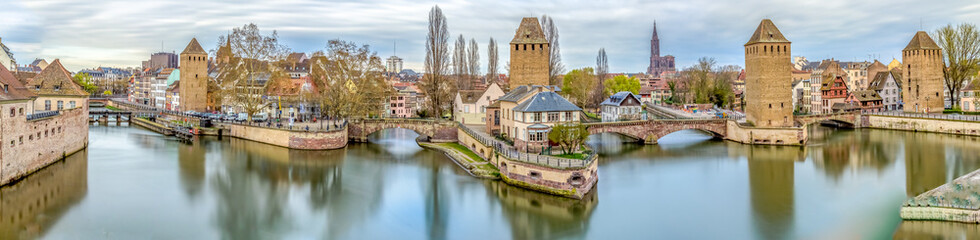Long Exposure Panorama on Ponts couverts in Strasbourg