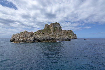 Fototapeta na wymiar Coastal landscape sea view with islands Santa Ponsa Mallorca