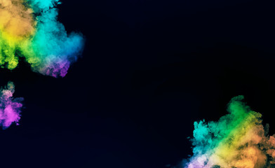 abstract background colorful smoke isolated on black 
