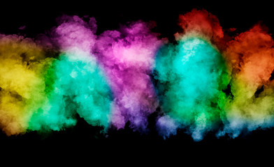 Fototapeta na wymiar abstract background colorful smoke isolated on black 