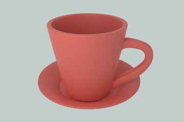 Red tea cup and saucer
