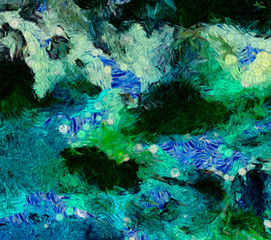 Wall art. Art poster. Stock. Abstract painting in oil. Pattern for creating design postcard, invitation, web or banner. Canvas prints. Watercolor and acrylic mixed modern drawing. Impressionist style.