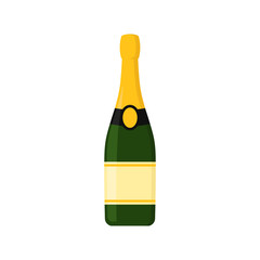  Champagne bottle illustration. Vector. Isolated. © nazar12