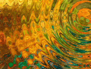 Digital art abstract pattern. Hand drawn modern style art print. Futuristic artwork. Contemporary painting wall decor. Oil and watercolor brushstrokes of paint in warm colors. Psychedelic design work.