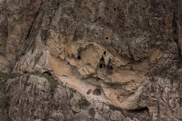 tmogvi ruins with mountain and river panorama