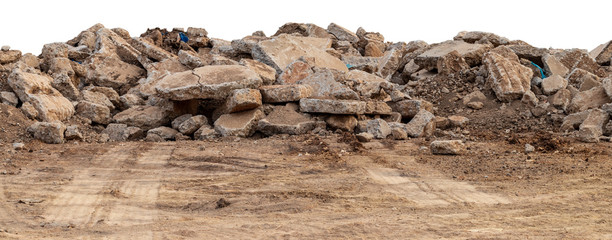 Isolate pile of concrete debris.
