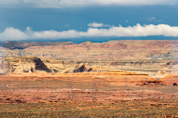 Landscape with red and orange sandstone mountains in Arizona
