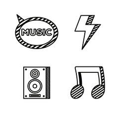 set of stereo with beam note and thunder