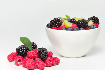 Mixed of color fruits. Sweet fruits and mixed berries.