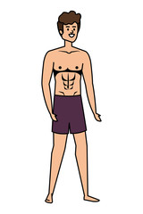 Fototapeta premium young man with swimsuit avatar character