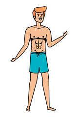young man with swimsuit avatar character