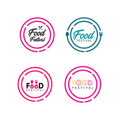 Food Festival Logo Vector Template Design Illustration