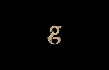 Letter G lowercase elegant gold flame swoosh monogram logo design